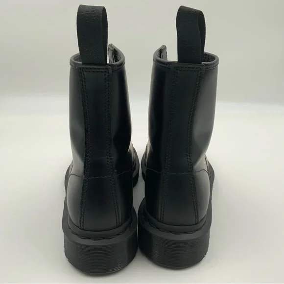 Dr, Marten’s USM/6 1460 Mono Smooth 8-Eyelet Black Leather Combat Boots. - Picture 5 of 10